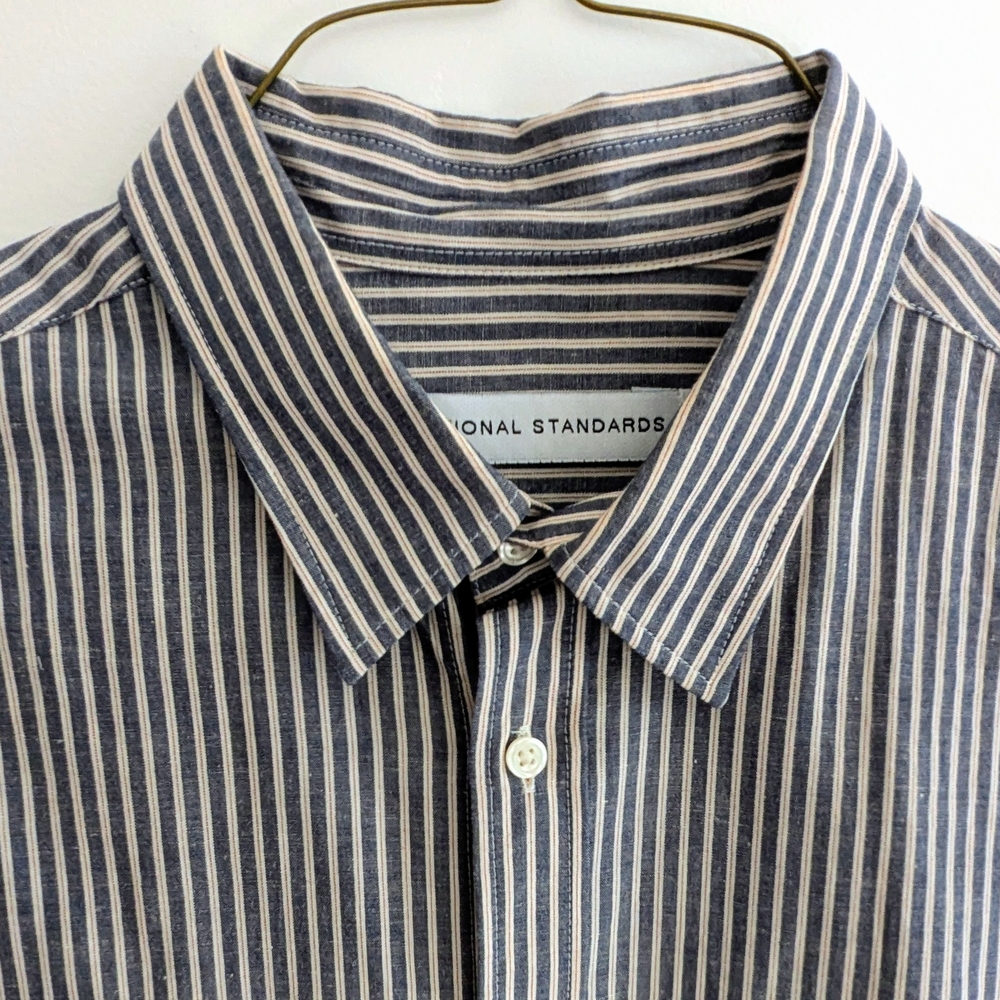 Navy Striped Casual Shirt